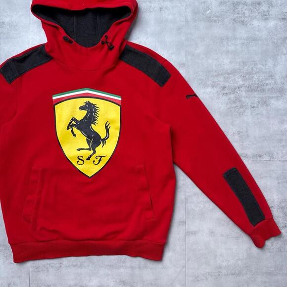 Y2K Ferrari Puma Scuderia Red Hoodie Jacket - Picture 4 of 8